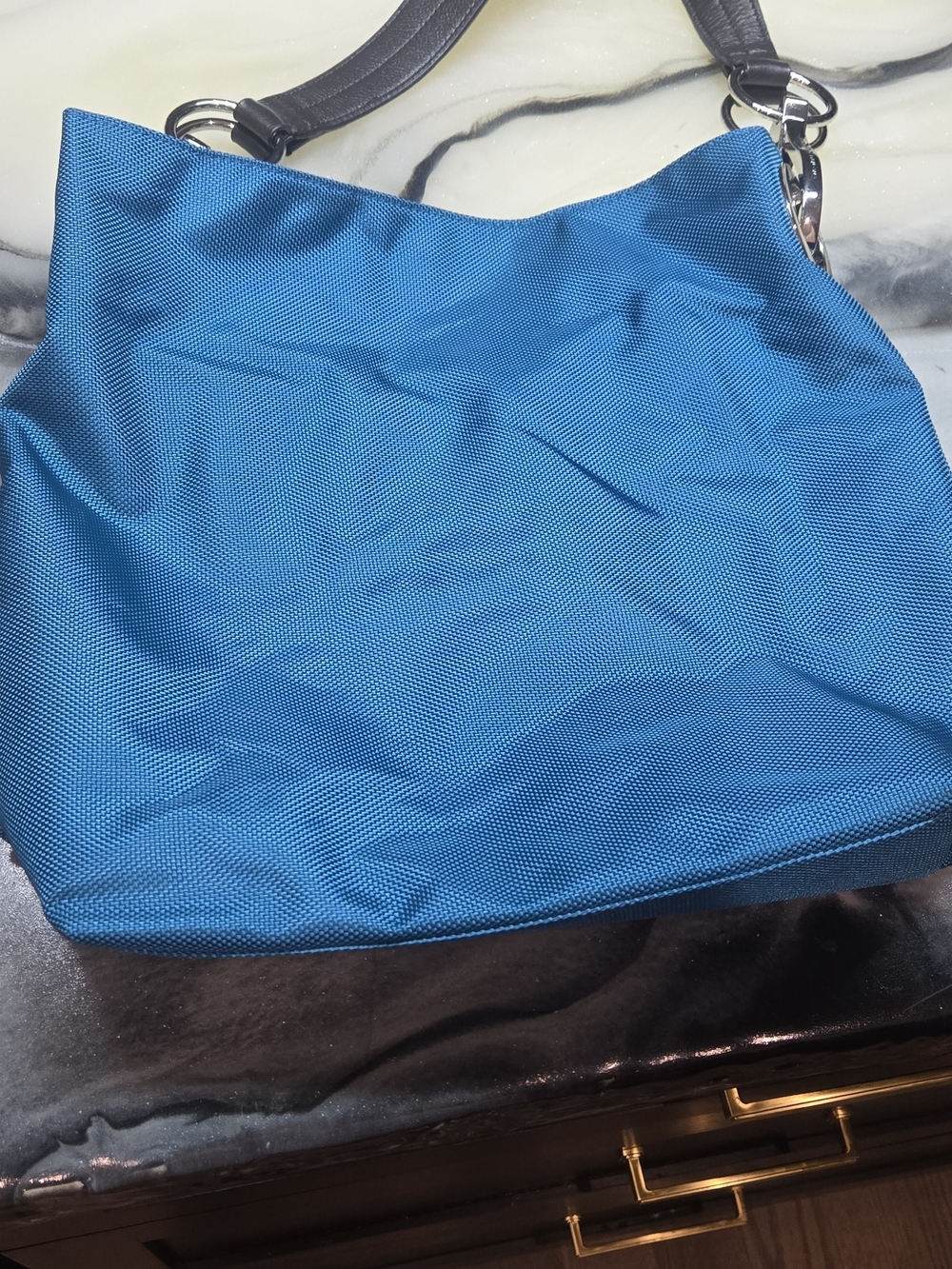 Jean-Pierre Klifa for Anteprima-Nueve Blue Nylon Bucket Bag